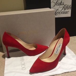 Jimmy Choo Red Suede Heels